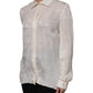 White Button Down Long Sleeves Blouse Top