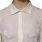 White Button Down Long Sleeves Blouse Top
