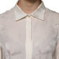 White Button Down Long Sleeves Blouse Top