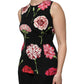 Black Floral Print Sleeveless Tank Blouse Top