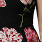 Black Floral Print Sleeveless Tank Blouse Top