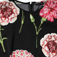 Black Floral Print Sleeveless Tank Blouse Top