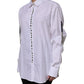 White Rhinestone Embellish Long Sleeves Top