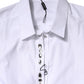 White Rhinestone Embellish Long Sleeves Top