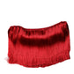 Red Silk Strapless Fringe Crop Tube Top