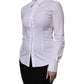 White Cotton Collared Long Sleeves Blouse Top
