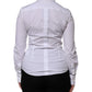 White Cotton Collared Long Sleeves Blouse Top