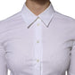 White Cotton Collared Long Sleeves Blouse Top