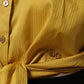 Mustard Collared Short Sleeves Blouse Top