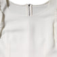 White Viscose Round Neck Short Sleeves Top