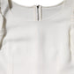 White Viscose Round Neck Short Sleeves Top
