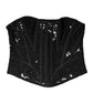 Black Cotton Floral Lace Corset Bustier Top