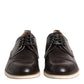 Dark Brown Leather Derby Lace Up Dress Formal Shoes