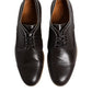 Dark Brown Leather Derby Lace Up Dress Formal Shoes