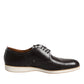 Dark Brown Leather Derby Lace Up Dress Formal Shoes