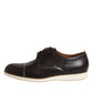 Dark Brown Leather Derby Lace Up Dress Formal Shoes