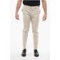 Textured Cotton Pants with Belt Loop