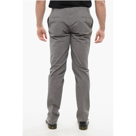 Embossed Cotton Pants with Double Buttons Clousure