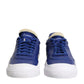 White Blue Lace Up Low Top Drop-Type PRM Sneakers Shoes