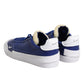 White Blue Lace Up Low Top Drop-Type PRM Sneakers Shoes