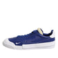 White Blue Lace Up Low Top Drop-Type PRM Sneakers Shoes
