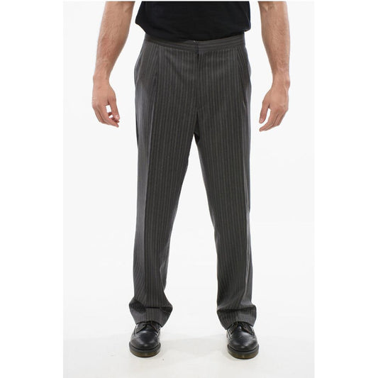 Cool Wool Pants with Striped Motif