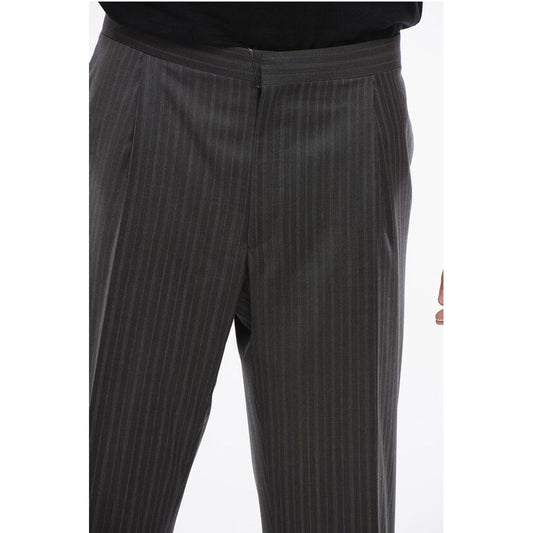Cool Wool Pants with Striped Motif