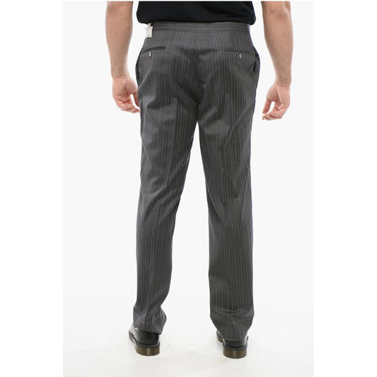 Cool Wool Pants with Striped Motif