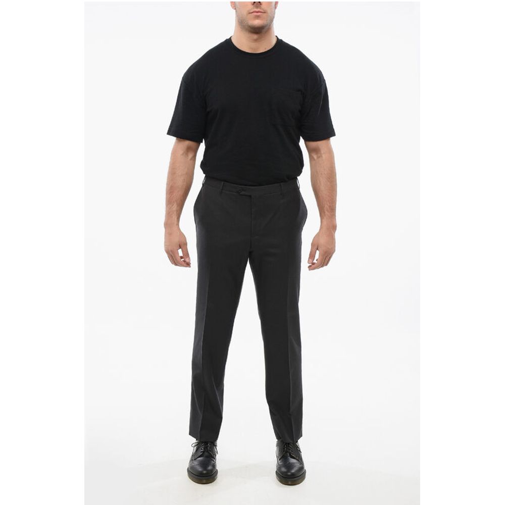 Virgin Wool Pants with Belt Loop