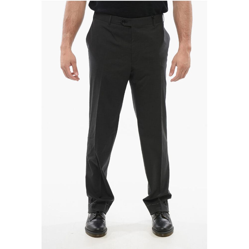 Virgin Wool Pants with Belt Loop