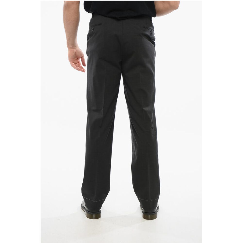 Virgin Wool Pants with Belt Loop