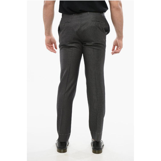 Cool Wool Pants with Striped Motif