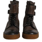 Brown Horse Leather Mid Calf Boots Shoes