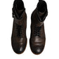Brown Horse Leather Mid Calf Boots Shoes