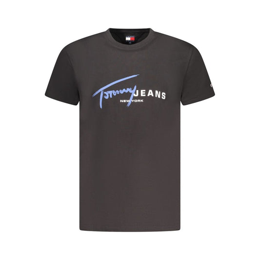 Black Cotton Men T-Shirt