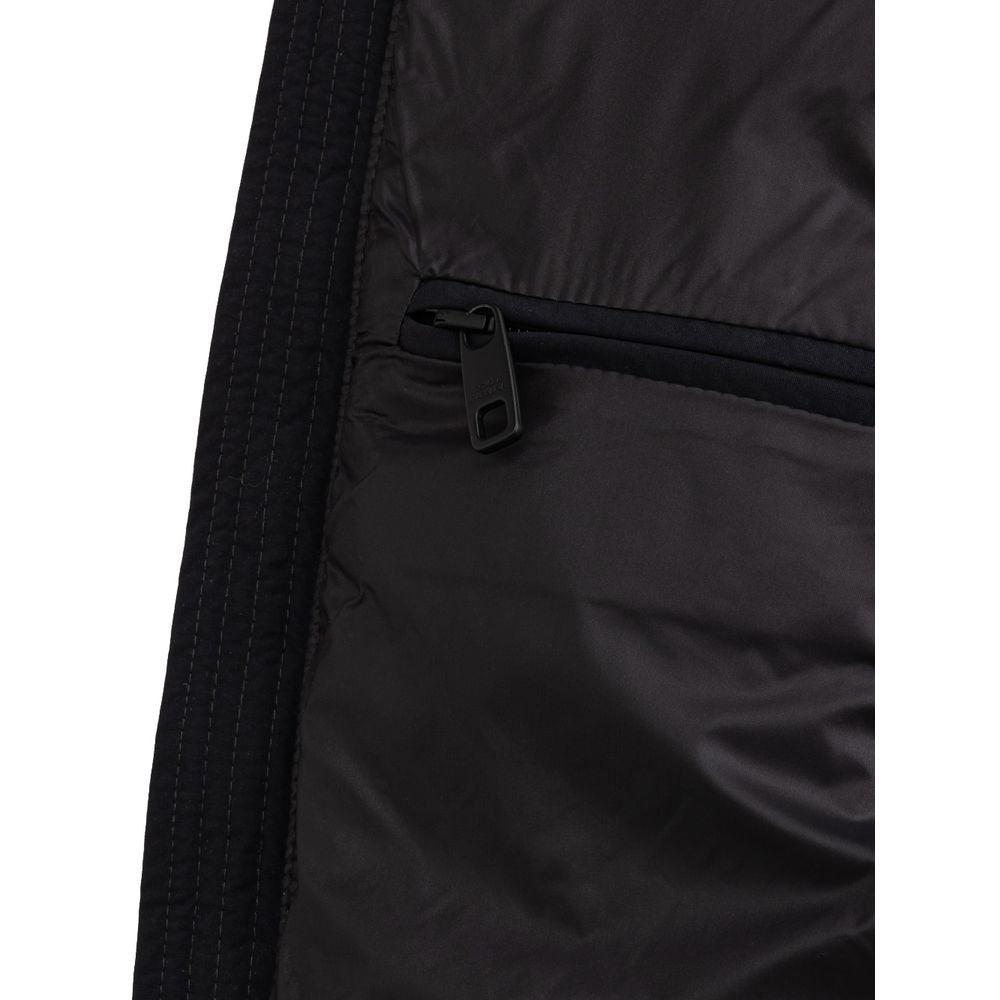 Black Polyester Sleveless Jacket