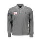 Gray Cotton Men Polo Shirt