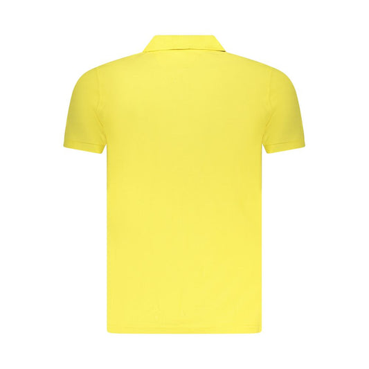 Yellow Cotton Men Polo Shirt