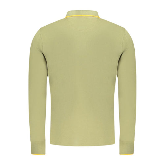 Green Cotton Men Polo Shirt