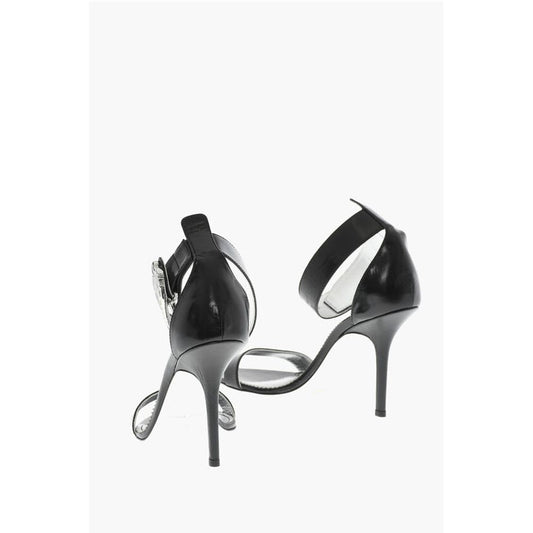 Leather GOTHIC Sandal With Metal Logo 11 cm