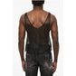 Sequined Openwork Tank Top