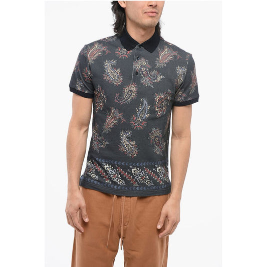 Paisley Patterned Piquet Cotton Polo