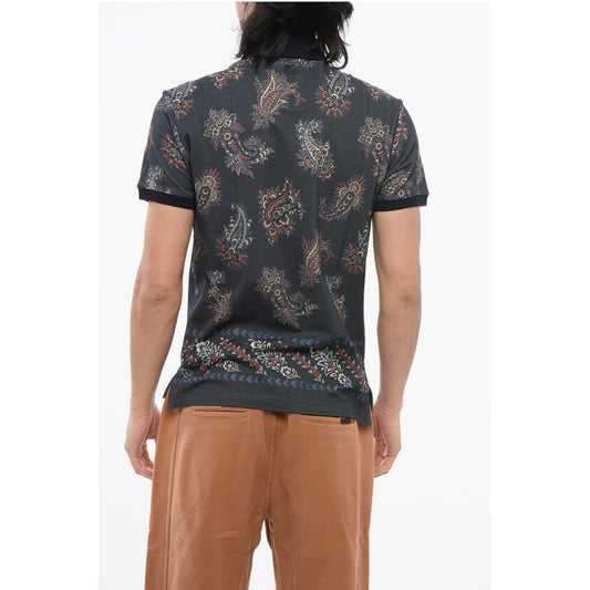 Paisley Patterned Piquet Cotton Polo