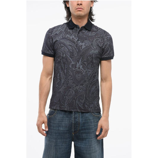 Paisley Patterned Piquet Cotton Polo