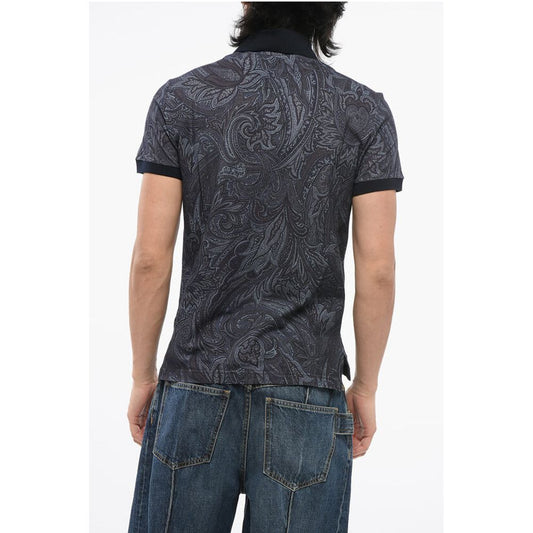 Paisley Patterned Piquet Cotton Polo