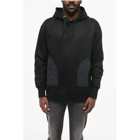 Cotton Hoodie with Quilted Nylon Inserts