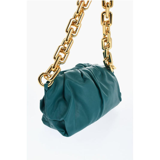 Leather THE CHAIN POUCH Bag with Magnetic Closure