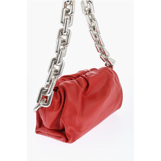 Leather THE CHAIN POUCH Bag with Magnetic Closure