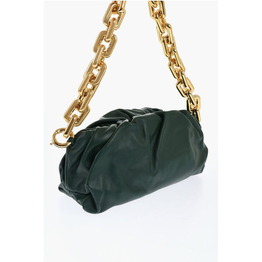 Leather THE CHAIN POUCH Bag with Magnetic Closure