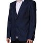 Blue Wool Single Breasted Suit Coat Blazer